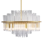 Lampa wisząca LUXORIA 50 cm - złota lampa kryształowa - zdjęcie produktu