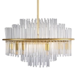 Lampa wisząca LUXORIA 50 cm - złota lampa kryształowa - zdjęcie produktu