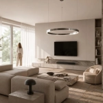 Lampa wisząca CIRCLE 100 cm - LED, ring nikiel szczotkowany - zdjęcie produktu