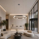 Lampa wisząca CIRCLE 120 cm - LED, ring tytan szczotkowany - zdjęcie produktu