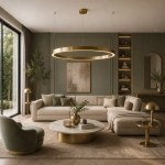 Lampa wisząca CIRCLE 120 cm - LED, ring mosiądz szczotkowany - zdjęcie produktu
