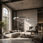 Lampa wisząca CIRCLE 120 cm - LED, ring nikiel szczotkowany - zdjęcie produktu