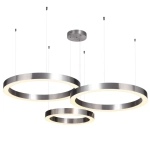 Lampa wisząca CIRCLE 3 40+60+60 cm - LED, ringi nikiel szczotkowany na 1 podsufitce - zdjęcie produktu
