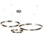 Lampa wisząca CIRCLE 3 40+60+80 cm - LED, rinig nikiel szczotkowany na 1 podsufitce - zdjęcie produktu