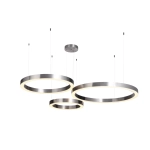 Lampa wisząca CIRCLE 3 40+60+80 cm - LED, rinig nikiel szczotkowany na 1 podsufitce - zdjęcie produktu
