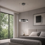 Lampa wisząca CIRCLE 40 cm - LED, ring tytan szczotkowany - zdjęcie produktu
