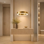 Lampa wisząca CIRCLE 40 cm - LED, ring mosiądz szczotkowany - zdjęcie produktu