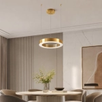 Lampa wisząca CIRCLE 40 cm - LED, ring mosiądz szczotkowany - zdjęcie produktu