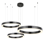 Lampa wisząca CIRCLE 3 60+80+100 cm - LED, ring tytan szczotkowany na 1 podsufitce 3000K - zdjęcie produktu