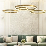 Lampa wisząca CIRCLE 3 60+80+80 cm - LED, ringi nikiel szczotkowany na 1 podsufitce - zdjęcie produktu