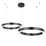 Lampa wisząca CIRCLE 2 60+80 cm - LED, ringi tytan szczotkowany na 1 podsufitce - zdjęcie produktu