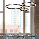 Lampa wisząca CIRCLE 2 60+80 cm - LED, ringi tytan szczotkowany na 1 podsufitce - zdjęcie produktu