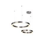 Lampa wisząca CIRCLE 2 60+80 cm - LED, ring nikiel szczotkowany na 1 podsufitce - zdjęcie produktu