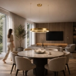 Lampa wisząca CIRCLE 60 cm - LED, ring mosiądz szczotkowany - zdjęcie produktu