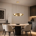 Lampa wisząca CIRCLE 60 cm - LED, ring mosiądz szczotkowany - zdjęcie produktu