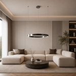 Lampa wisząca CIRCLE 80 cm - LED, ring tytan szczotkowany - zdjęcie produktu