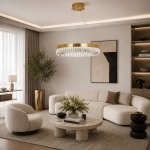 Lampa wisząca ALEXIS 60 cm - żyrandol złoty kryształowy - zdjęcie produktu