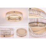 Plafon ledowy APOLLO 50 cm - złoty plafon LED, kryształowy - zdjęcie produktu