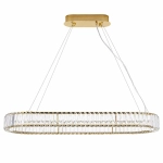 Lampa wisząca ADONIS 100 cm - żyrandol złoty z kryształami - zdjęcie produktu
