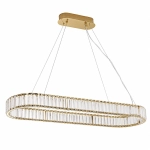 Lampa wisząca ADONIS 100 cm - żyrandol złoty z kryształami - zdjęcie produktu