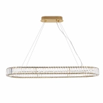 Lampa wisząca ADONIS 100 cm - żyrandol złoty z kryształami - zdjęcie produktu