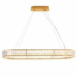 Lampa wisząca ADONIS 100 cm - żyrandol złoty z kryształami - zdjęcie produktu