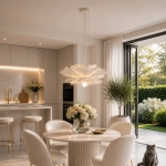 Lampa wisząca PEONY biała 50 cm - nowoczesna lampa sufitowa do salonu - zdjęcie produktu