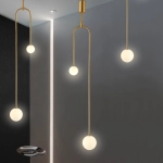 Lampa wisząca LOOP złota 123 cm - zdjęcie produktu
