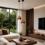 Lampa wisząca MIRROR GLOW - M miedziana 30 cm - zdjęcie produktu