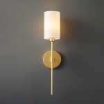 Lampa ścienna DARLING 53 cm- złoty kinkiet z abażurem - zdjęcie produktu
