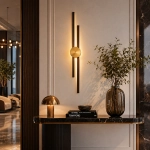 Lampa ścienna CENTRO 92 cm - LED, czarno mosiężny - zdjęcie produktu