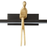Lampa ścienna AMICI 31 cm LED czarno złota, mosiądz - zdjęcie produktu