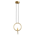 Lampa wisząca AMICI 27 cm - LED, mosiądz, złoty ring z dekoracyjną figurką - zdjęcie produktu