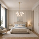 Lampa wisząca CHIC-5, biało złota 65 cm - zdjęcie produktu