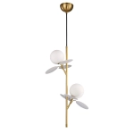 Lampa wisząca CHIC-2 pionowa złoto biała 26 cm - zdjęcie produktu