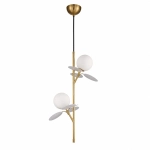 Lampa wisząca CHIC-2 pionowa złoto biała 26 cm - zdjęcie produktu
