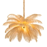 Lampa wisząca EMU 100 cm - pióra beżowe - zdjęcie produktu