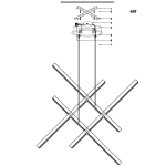Lampa wisząca CRISS CROSS LED złota 78 cm - zdjęcie produktu
