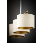 Lampa wisząca z abażurami welur ARIEL 3 złoty szczotkowany beż 41630 Sigma - zdjęcie 2