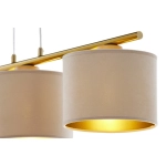 Lampa wisząca z abażurami welur ARIEL 3 złoty szczotkowany beż 41630 Sigma - zdjęcie 3