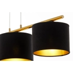 Lampa wisząca z abażurami welur ARIEL 3 złoty szczotkowany czarny 41676 Sigma - zdjęcie 4