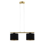 Lampa wisząca z abażurami welur ARIEL 2 złoty szczotkowany czarny 41678 Sigma - zdjęcie 1