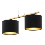 Lampa wisząca z abażurami welur ARIEL 2 złoty szczotkowany czarny 41678 Sigma - zdjęcie 2