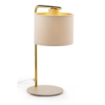 Lampka z abażurem welur ARIEL złoty szczotkowany beż 41684 Sigma - zdjęcie 1