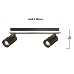 Spot Parma 2 2xGU10 + 1xLED CCT czarny LP-0612/2WS BK LIGHT PRESTIGE