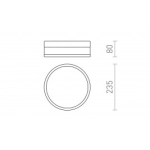 CIRA LED 23 sufitowa szkło opalowe/czarna 230V LED 12W IP44 3000K R13680 Rendl light studio