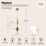Lampa wisząca Nostalgia MOD048PL-03G Maytoni - zdjęcie dodatkowe 5