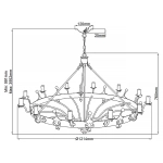 Żyrandol Windsor – 12 źródeł światła – Grafitowe WINDSOR12-GR Elstead Lighting