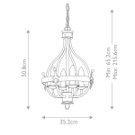 Lampa wisząca Windsor – 4 źródła światła – Grafitowe WINDSOR4-GR Elstead Lighting