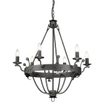 Żyrandol Windsor – 6 źródeł światła – Grafitowe WINDSOR6-GR Elstead Lighting